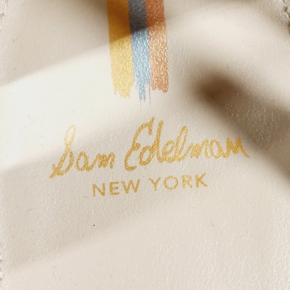 NEW Sam Edelman Tan Ankle Strap Buckle Low Block Heel Sandals W17 - Picture 10 of 14